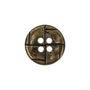 Antique Brass Embossed Four Hole Saucer Button – 30L/19Mm  |   Metal Buttons Buttons Metal Buttons