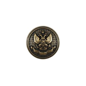 Antique Gold Button With Double-Headed Eagle Emblem – 24L/15Mm  |   Metal Buttons Buttons Antique Gold