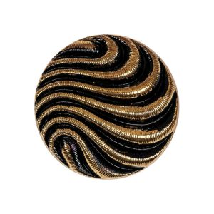 Black And Gold Textured Swirls Glass Shank Back Button – 42L/27Mm  |   Glass Buttons Buttons Glass Buttons