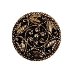 Black/Gold Glass Button – 42L/27Mm  |   Glass Buttons Buttons Black,Gold