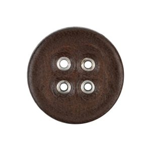 Dark Brown And Shiny Silver Metal 4-Hole Leather Button – 40L/25.5Mm  |   Leather Buttons Buttons Disco Ball