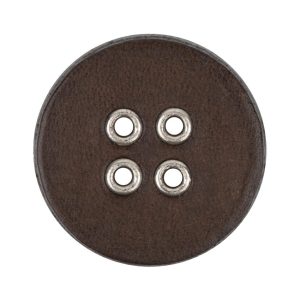 Dark Brown And Shiny Silver Metal 4-Hole Leather Button – 52L/33Mm  |   Leather Buttons Buttons Disco Ball