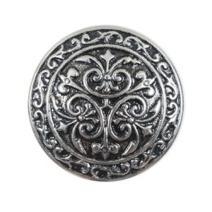 Decorative Fleur De Lis Silver Metal Button – 44L/28Mm  |   Metal Buttons Buttons Metal Buttons