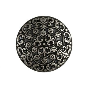 Gunmetal Floral Cast Metal Shank Back Button – 40L/25.5Mm  |   Metal Buttons Buttons Metal Buttons