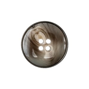 Seneca Rock And Gunmetal 4-Hole Set-In Button – 36L/23Mm  |   Metal Buttons Buttons Metal Buttons