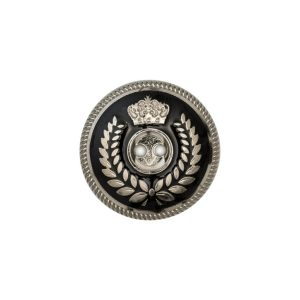 Silver And Black 2-Hole Crest Button – 32L/20Mm  |   Plastic Buttons Buttons Black,Silver