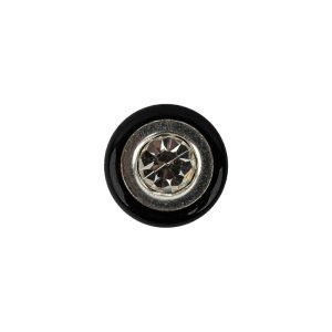 Vintage Black And Silver Metal Shank Back Button With Rhinestone Core – 22L/14Mm  |   Metal Buttons Buttons Crystal Buttons