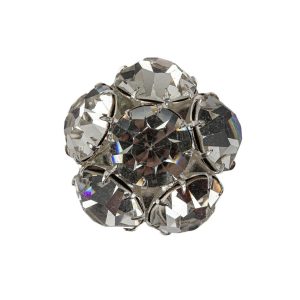 Vintage Crystal Rhinestones And Silver Metal Shank Back Button – 40L/25.5Mm  |   Crystal Buttons Buttons Crystal Buttons