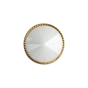 White And Gold 2-Piece Cone-Shaped Shank Back Button – 32L/20Mm  |   Plastic Buttons Buttons Plastic Buttons