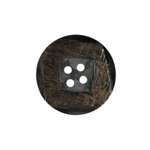 Black And Brown Textural Horn 4-Hole Button – 36L/23Mm  |   Horn Buttons Buttons Horn Buttons