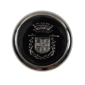 Black And Silver Crest Metal Button – 44L/28Mm  |   Metal Buttons Buttons Black,Silver