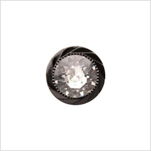 Black Plastic/Rhinestone Shank Back Button – 22L/14Mm  |   Plastic Buttons Buttons Black