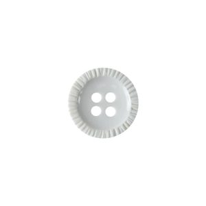 Opaque Lily White Pie-Crust Rim 4-Hole Plastic Shirt Button – 20L/12.5Mm  |   Plastic Buttons Buttons Lily White